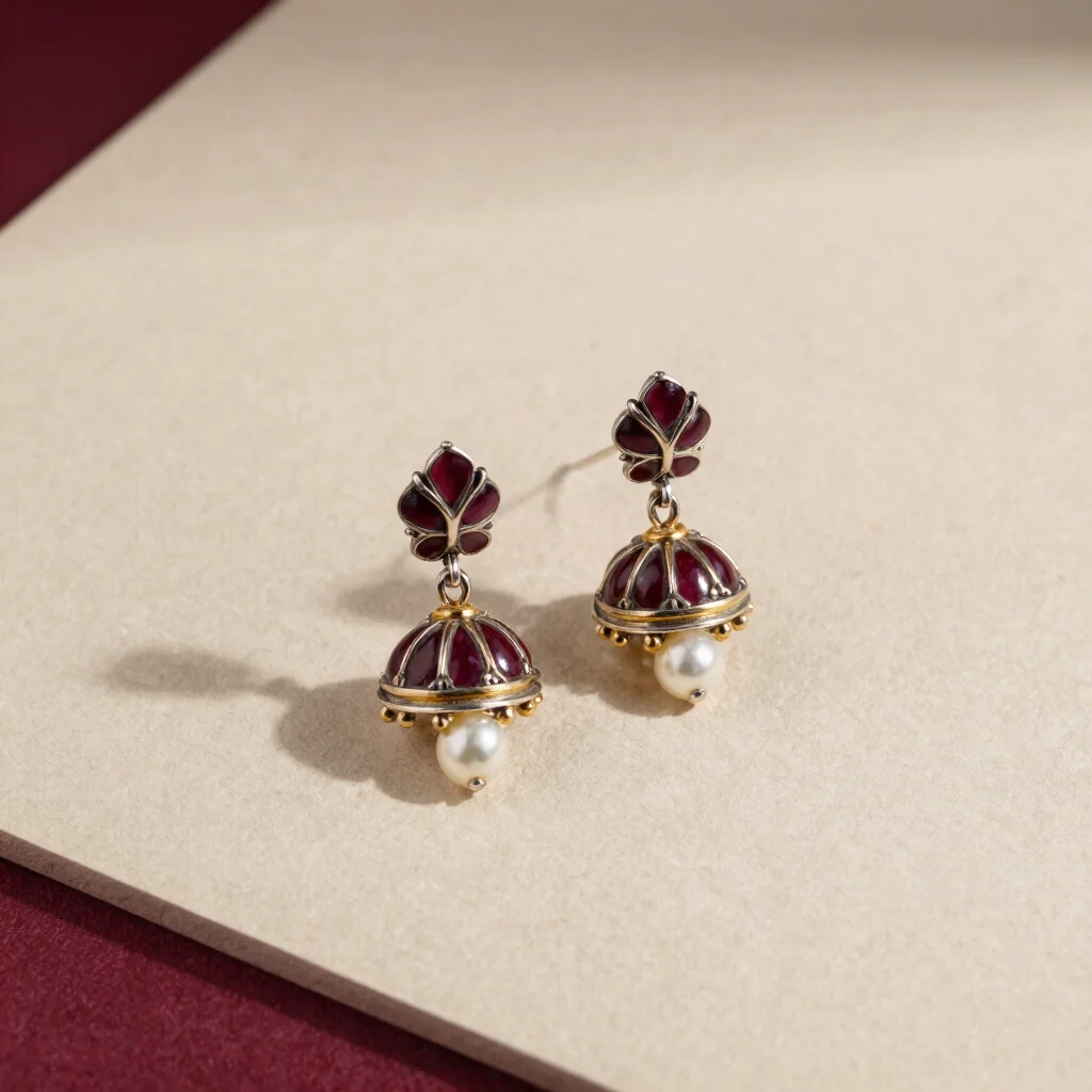 Gulmohar Drop Jhumkas